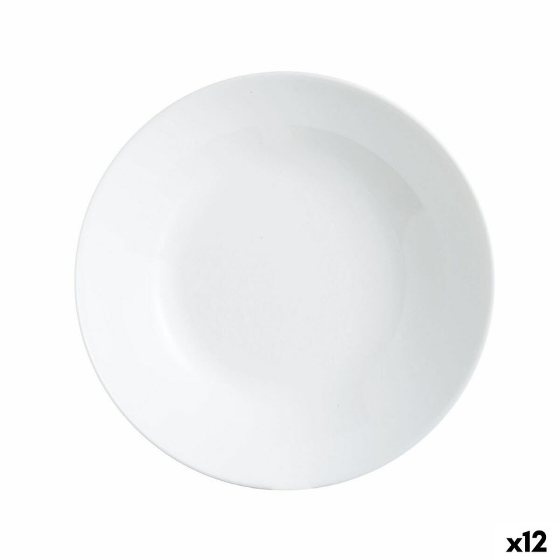 Piatto Fondo Luminarc Zelie Bianco Vetro Ø 20 cm (12 Unità)