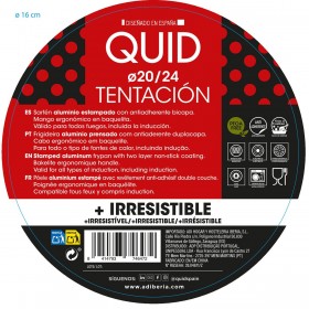Padella Quid Tentacion Nero Metallo Alluminio stampato Ø 24 cm Ø 20 cm (2 Unità)