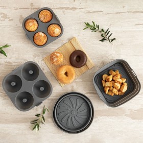 Teglia per Muffin Quid Naturalia Grigio 17 x 17 x 5 cm Silicone (12 Unità)