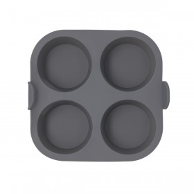 Teglia per Muffin Quid Naturalia Grigio 17 x 17 x 5 cm Silicone (12 Unità)