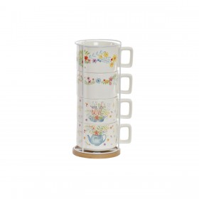 Set di Tazze da Caffè DKD Home Decor Multicolore Metallo Bambù Dolomite 260 ml