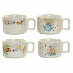 Set di Tazze da Caffè DKD Home Decor Multicolore Metallo Bambù Dolomite 260 ml