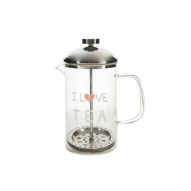 Teiera DKD Home Decor Trasparente Acciaio inossidabile Argento Vetro Borosilicato (18 x 9.5 x 20.5 cm) (1 L)