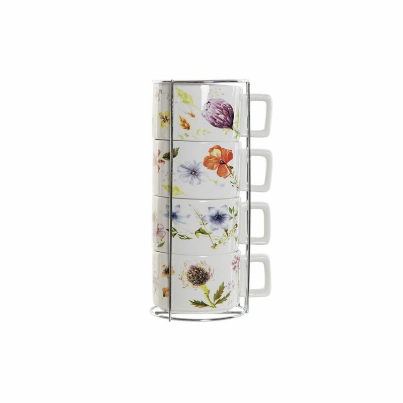 Set di Tazze da Caffè DKD Home Decor Multicolore Metallo Dolomite 260 ml