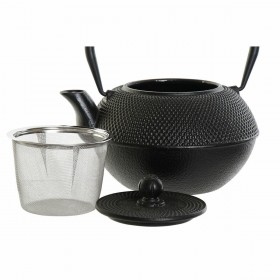 Teiera DKD Home Decor Nero Argento Ferro (18.5 x 16 x 17 cm) (2 pcs) (1200 ml)