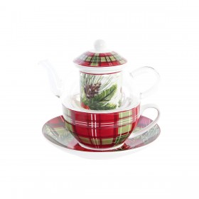 Teiera DKD Home Decor 1 Tazza Filtro Cristallo Porcellana (250 ml)