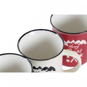 Tazza Mug DKD Home Decor Porcellana Gres (330 ml) (3 Unità)