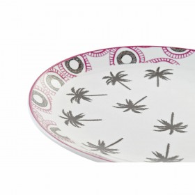 Set di Stoviglie DKD Home Decor Azzurro Multicolore Turchese Porcellana Coloniale Africano 27 x 27 x 2,5 cm 18 Pezzi (18 pcs)