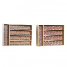 Vassoio Portaposate DKD Home Decor Bambù Coloniale Africano 25,5 x 35,5 x 5 cm (2 Unità)
