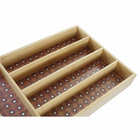 Vassoio Portaposate DKD Home Decor Bambù Coloniale Africano 25,5 x 35,5 x 5 cm (2 Unità)