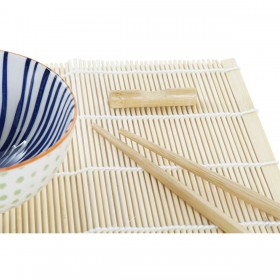 Set per Sushi DKD Home Decor 14,5 x 14,5 x 31 cm Azzurro Bianco Gres Orientale (16 Pezzi)