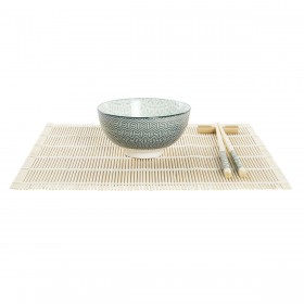 Set per Sushi DKD Home Decor 14,5 x 14,5 x 31 cm Verde Gres Orientale (16 Pezzi)
