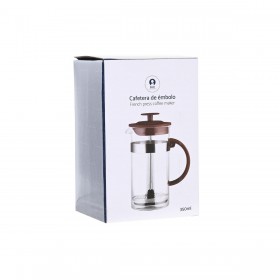 Caffettiera a Stantuffo DKD Home Decor Marrone Trasparente Acciaio inossidabile Vetro Borosilicato 350 ml 16 x 9 x 18,5 cm