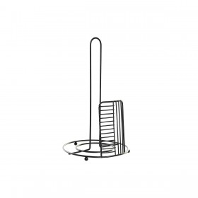 Portarotolo di Carta da Cucina DKD Home Decor Nero Metallo (18,5 x 18,5 x 31,5 cm)