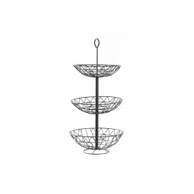 Portafrutta DKD Home Decor Nero Metallo Geometrico 28 x 28 x 58 cm