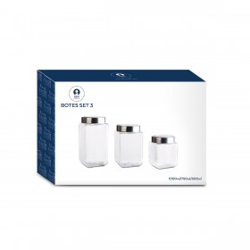 Set di 3 Barattoli DKD Home Decor 750 ml 8,5 x 8,5 x 18 cm