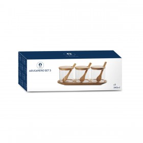 Portazucchero DKD Home Decor Di base Trasparente Naturale Bambù 3 Pezzi 8,5 cm 29 x 10 x 10 cm