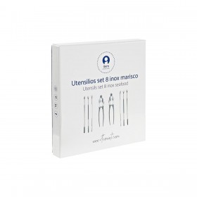 Set per frutti di mare DKD Home Decor Dorato Acciaio inossidabile 8 Pezzi 3 x 3 x 15 cm