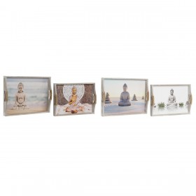Set di Vassoi DKD Home Decor 40 x 30 x 6 cm Legno MDF (2 Unità)