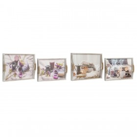Set di Vassoi DKD Home Decor Multicolore 40 x 30 x 6 cm Legno MDF (2 Unità)