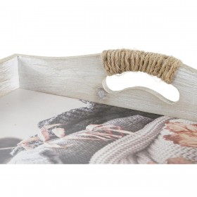 Set di Vassoi DKD Home Decor Multicolore 40 x 30 x 6 cm Legno MDF (2 Unità)