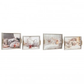 Set di Vassoi DKD Home Decor Multicolore 40 x 30 x 6 cm Legno MDF (2 Unità)