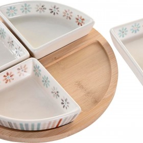 Vassoio per aperitivi DKD Home Decor 21,5 x 21,5 x 1 cm Multicolore Gres