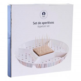 Vassoio per aperitivi DKD Home Decor 23,5 x 23,5 x 3 cm Multicolore Gres