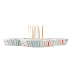 Vassoio per aperitivi DKD Home Decor Multicolore 22 x 22 x 3 cm Gres