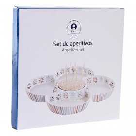 Vassoio per aperitivi DKD Home Decor Multicolore 22 x 22 x 3 cm Gres