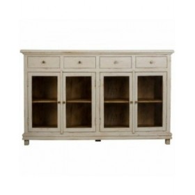 Credenza Alexandra House Living Bianco Legno Vetro 40 x 100 x 160 cm