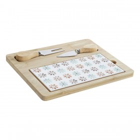 Vassoio per aperitivi DKD Home Decor 24,5 x 20 x 1,2 cm Multicolore Gres