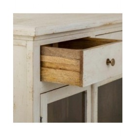 Credenza Alexandra House Living Bianco Legno Vetro 40 x 100 x 160 cm