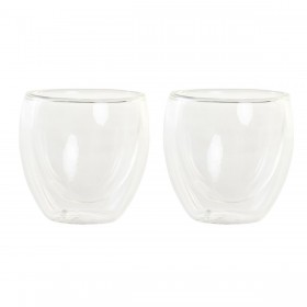 Set di Bicchieri DKD Home Decor Trasparente Cristallo Vetro Borosilicato 100 ml 2 Pezzi