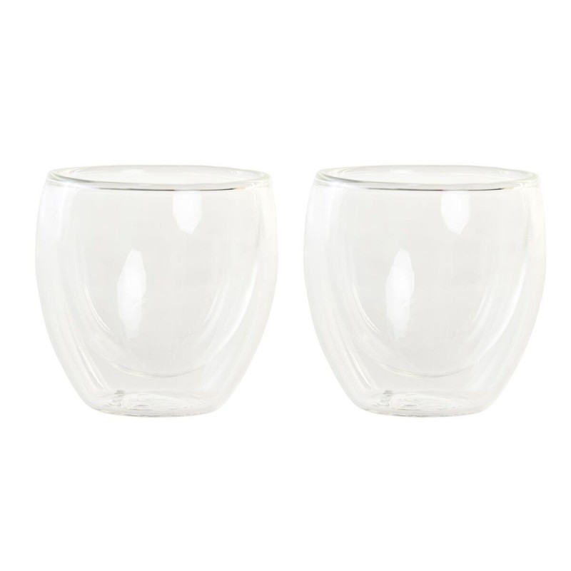 Set di Bicchieri DKD Home Decor Trasparente Cristallo Vetro Borosilicato 100 ml 2 Pezzi