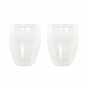 Set di Bicchieri DKD Home Decor Trasparente Cristallo Vetro Borosilicato 380 ml 2 Pezzi