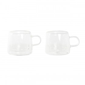 Set di Tazze da Caffè DKD Home Decor Cristallo Trasparente Vetro Borosilicato (80 ml)