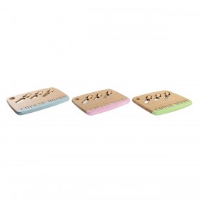 Tagliere per Formaggi DKD Home Decor Bambù Acciaio inossidabile 33,5 x 24 x 2 cm (3 Unità)