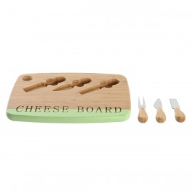 Tagliere per Formaggi DKD Home Decor Bambù Acciaio inossidabile 33,5 x 24 x 2 cm (3 Unità)