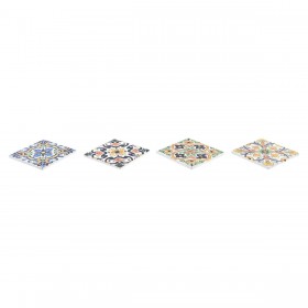 Sottobicchieri DKD Home Decor Piastrella 4 Unità (10,8 x 10,8 x 0,7 cm)