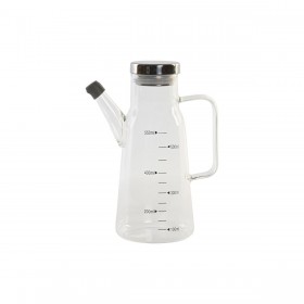 Oliera DKD Home Decor 15 x 9 x 19,6 cm Argentato Acciaio inossidabile 550 ml Vetro Borosilicato