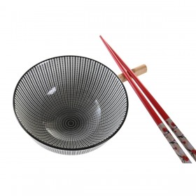 Set per Sushi DKD Home Decor 30 x 21 x 7 cm Nero Gres Orientale (6 Pezzi)