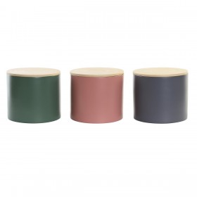 Barattolo DKD Home Decor Bambù 2,6 L 18 x 18 x 16 cm (3 Unità)