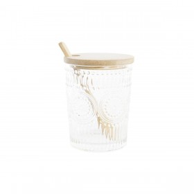 Portazucchero DKD Home Decor Trasparente Naturale Bambù Alluminio Cristallo Vetro Borosilicato 300 ml 28 x 10 x 13,5 cm
