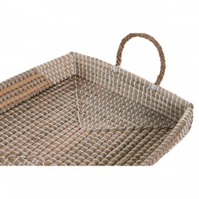 Set di Vassoi DKD Home Decor Giallo Naturale 48 x 38 x 15 cm 52 x 38 x 15 cm (2 Unità)