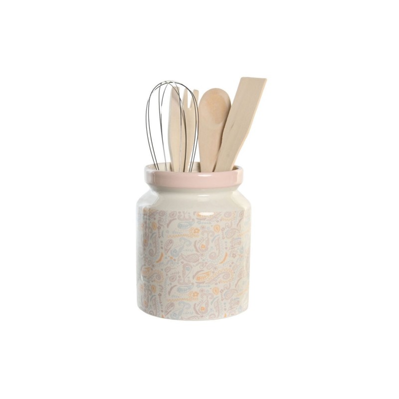 Contenitore per Utensili da Cucina DKD Home Decor Metallo Dolomite Legno MDF 12 x 12 x 25 cm