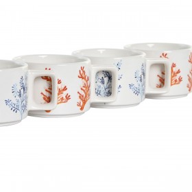 Set di Tazze da Caffè DKD Home Decor Azzurro Fucsia Metallo Dolomite 260 ml