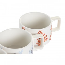 Set di Tazze da Caffè DKD Home Decor Azzurro Fucsia Metallo Dolomite 260 ml