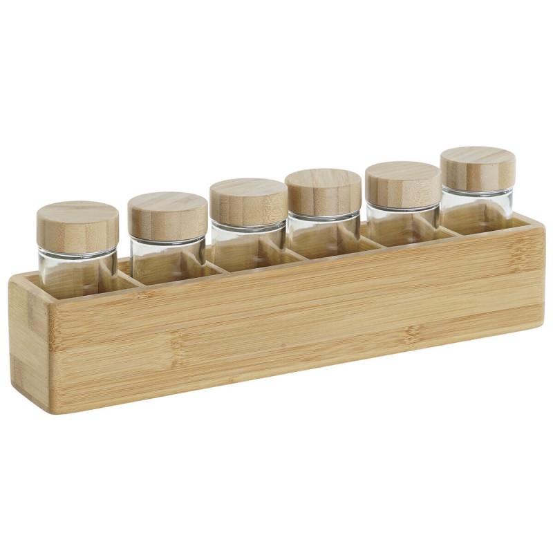 Portaspezie in Bambù DKD Home Decor 32,5 x 6,5 x 6,5 cm