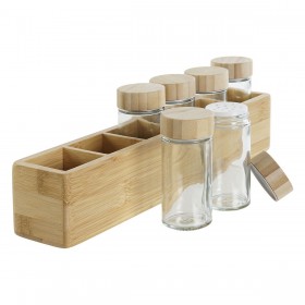Portaspezie in Bambù DKD Home Decor 32,5 x 6,5 x 6,5 cm